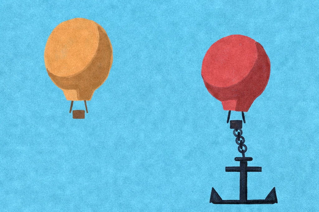 AMD +6.5% on $5B AI bond; AVGO -5.9% on BofA debt call — editorial illustration