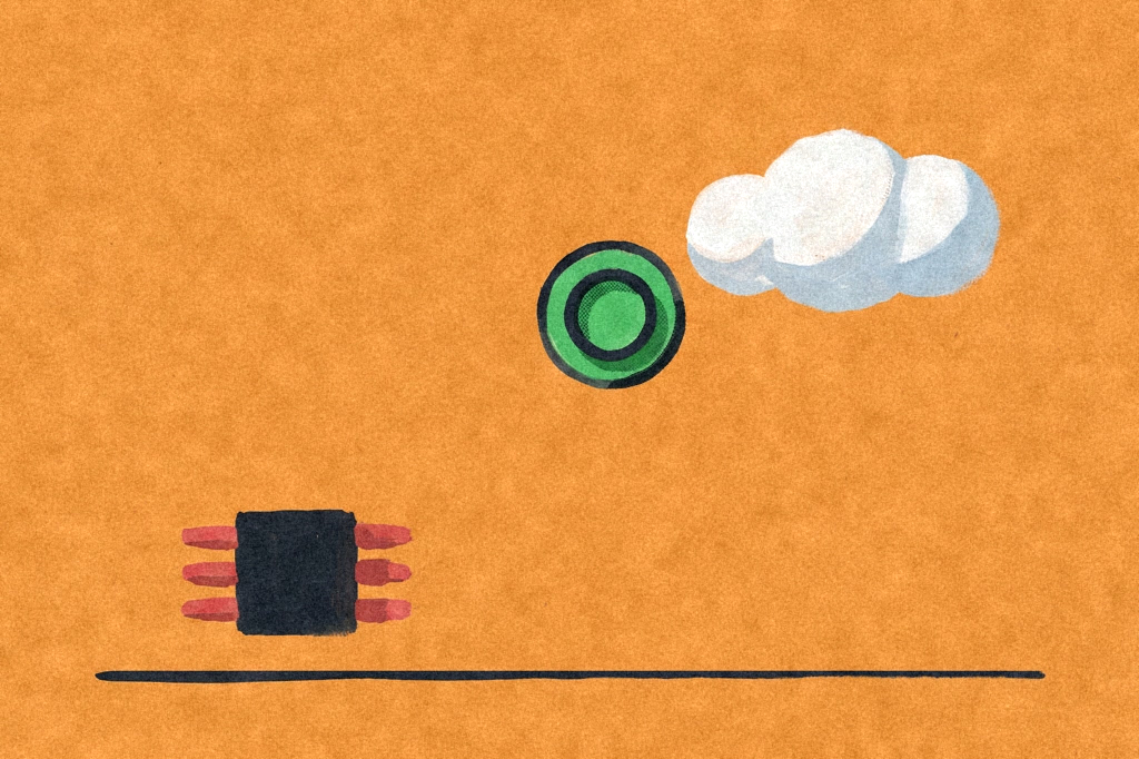 AMZN +4.0% on AWS GPU deal; NVDA drops 4.6% on the same news — editorial illustration