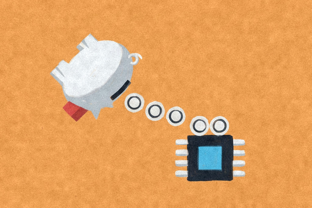 GOOGL down 12.6% on Q3 profit drop; CAT down 9.2%, LLY up 6.6% — editorial illustration